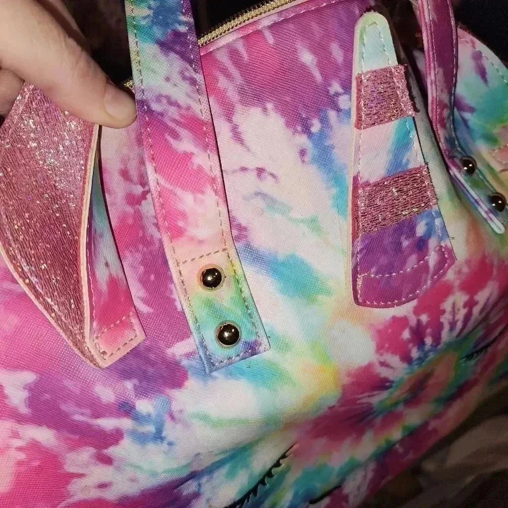 Under One Sky Rainbow Tie Dye Unicorn Face Duffle Bag Child's Kids Carry-on